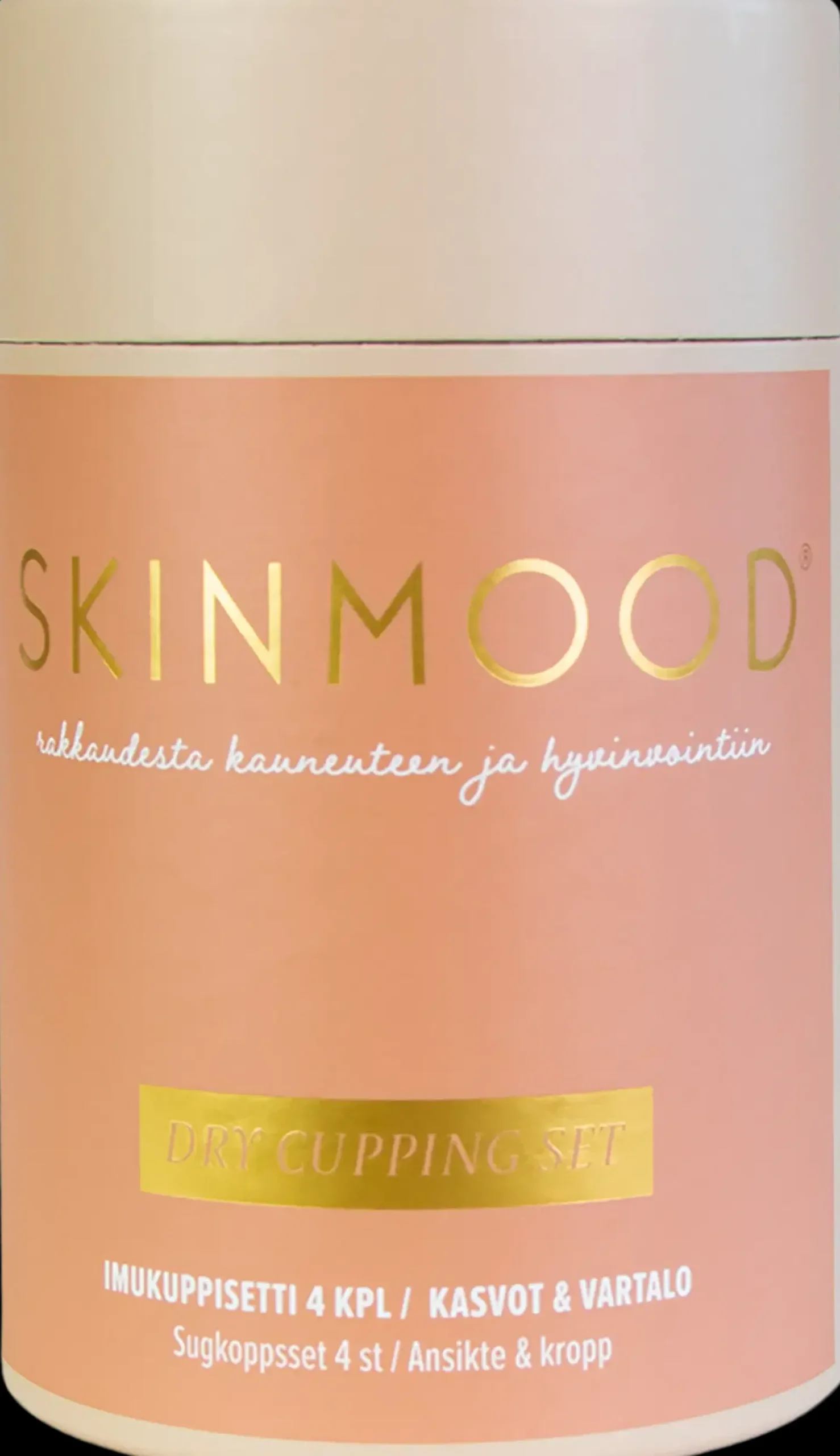 SkinMood Vartalonhoito<® kuivakuppauskuppisarja kasvoille ja vartalolle, sisältää 4 kuppia