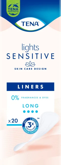 TENA Kuukautiset Ja Intiimihygienia<Lights SENSITIVE Long pikkuhousunsuoja 20 kpl