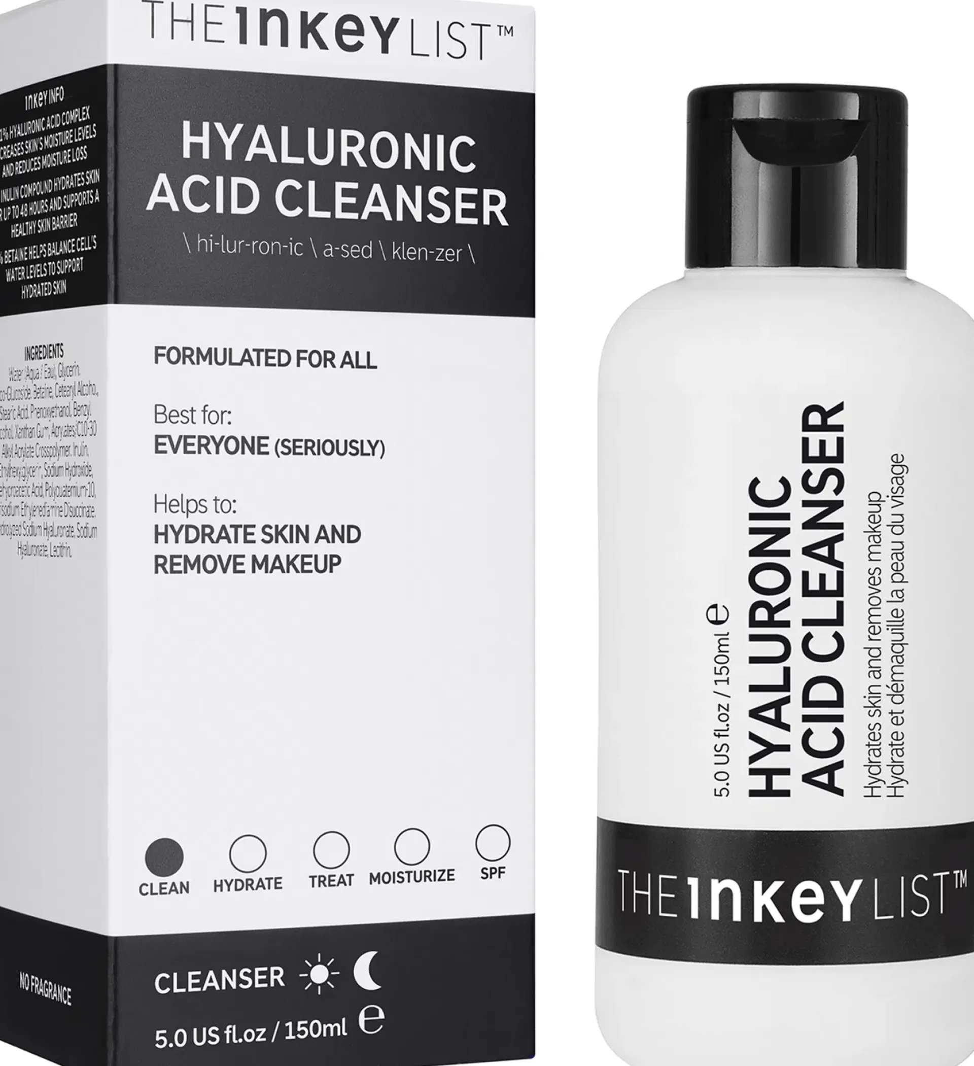 The INKEY List Ihonhoidon Tehoaineet|Kasvojenhoito<Hyaluronic Acid Cleanser puhdistusaine 150 ml
