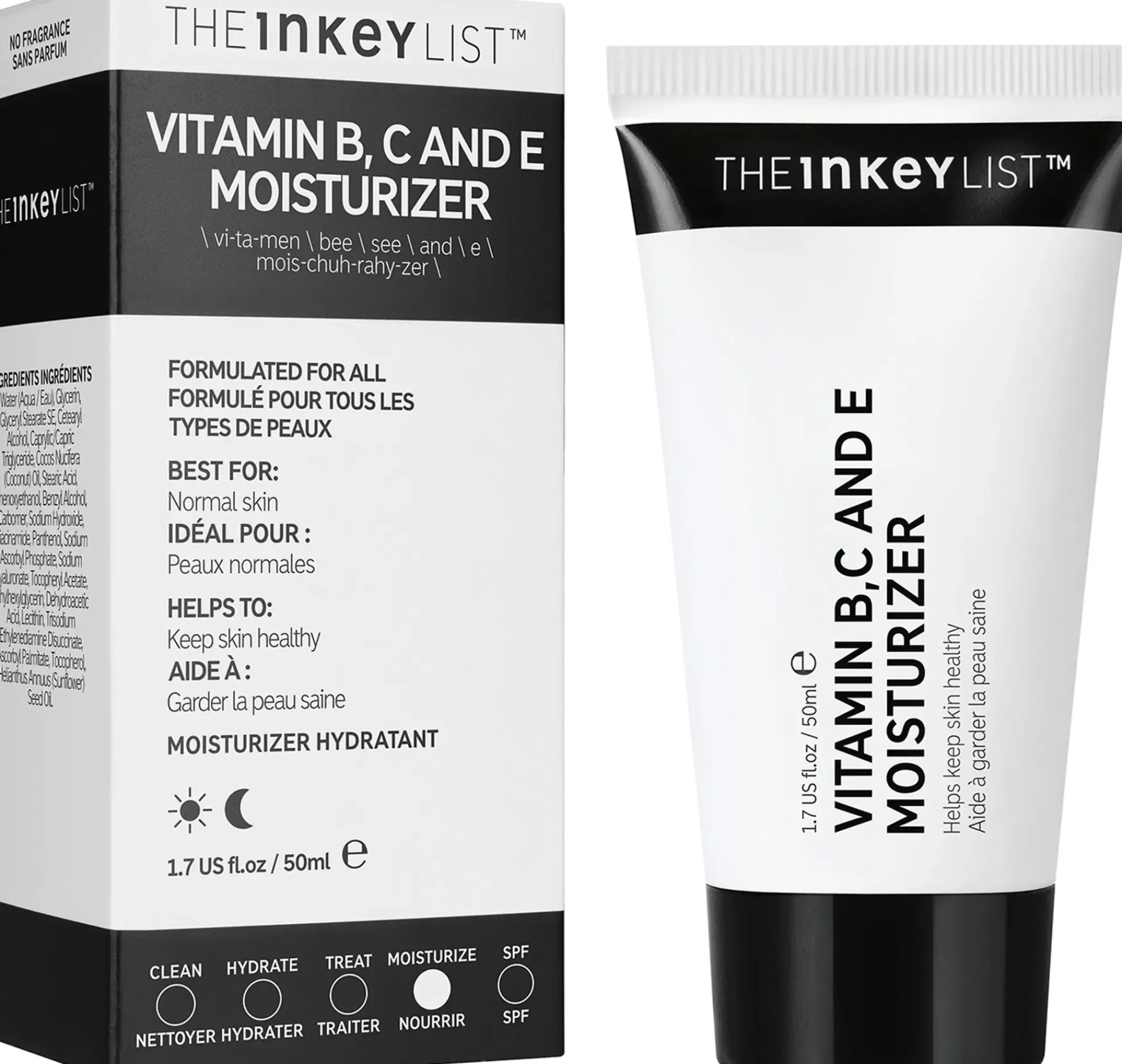 The INKEY List Ihonhoidon Tehoaineet|Kasvojenhoito<Vitamin B, C ja E Moisturizer päivävoide 50 ml