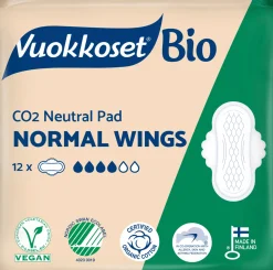 Vuokkoset Kuukautiset Ja Intiimihygienia<Bio Normal Wings ohutside 12 kpl