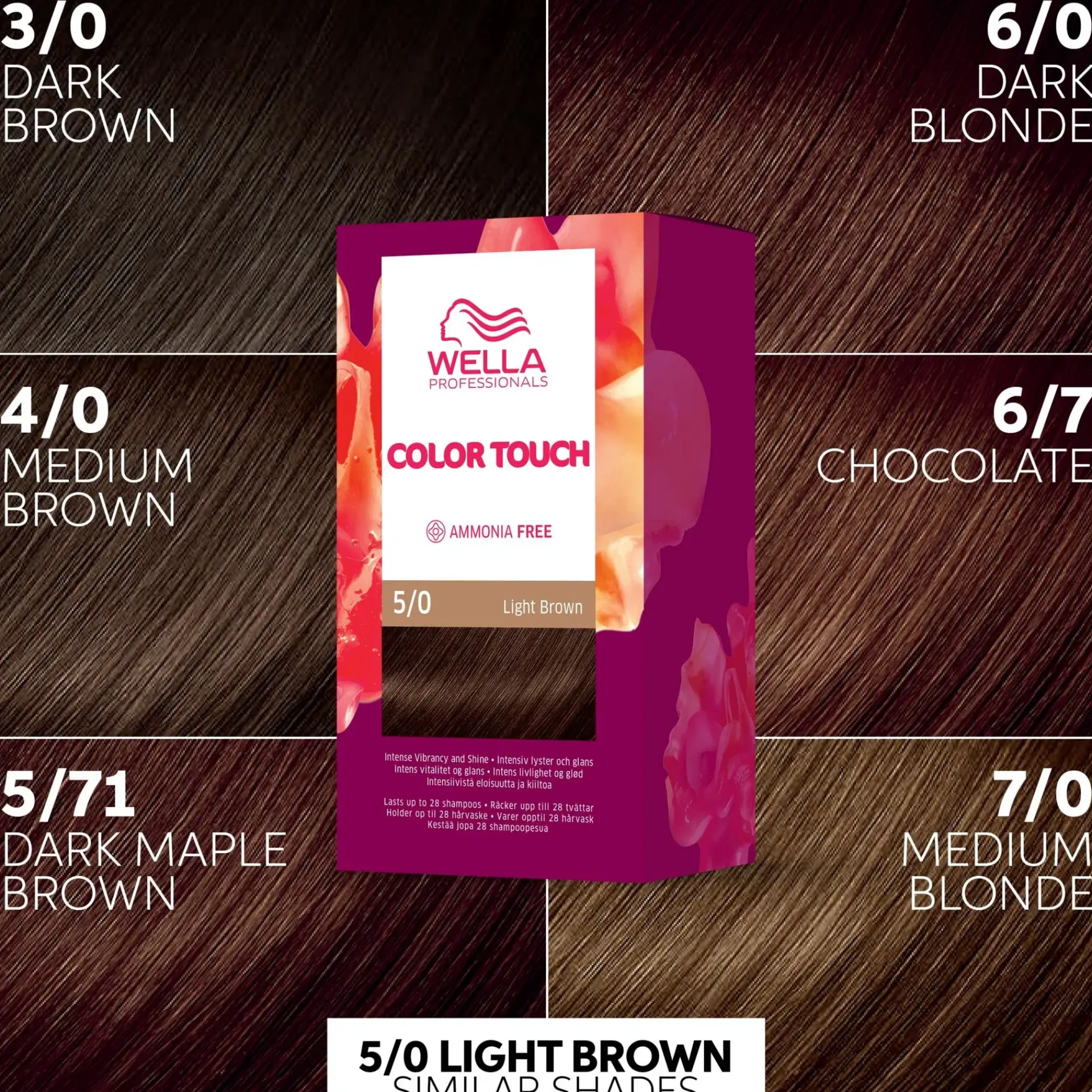 Wella Professionals Hiusvärit<Color Touch Pure Naturals Light Brown 5/0 kotiväri 130 ml