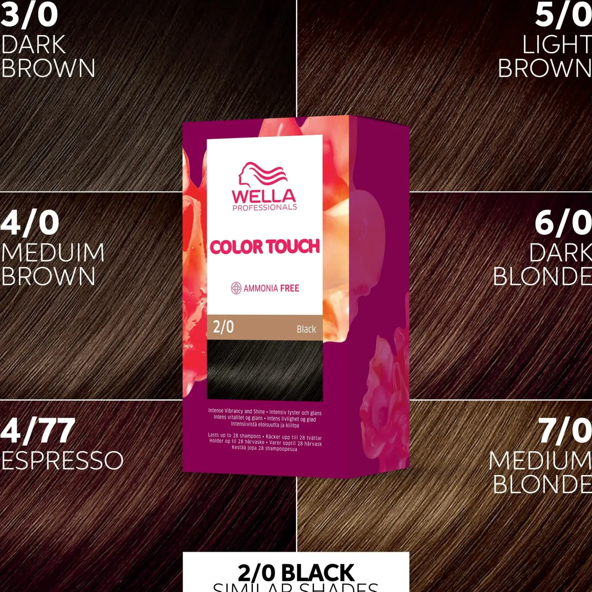Wella Professionals Hiusvärit<Color Touch Pure Naturals Black 2/0 kotiväri 130 ml